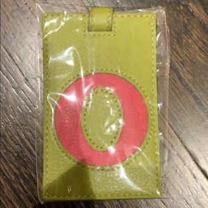 Pink and Green “O” Luggage Tag